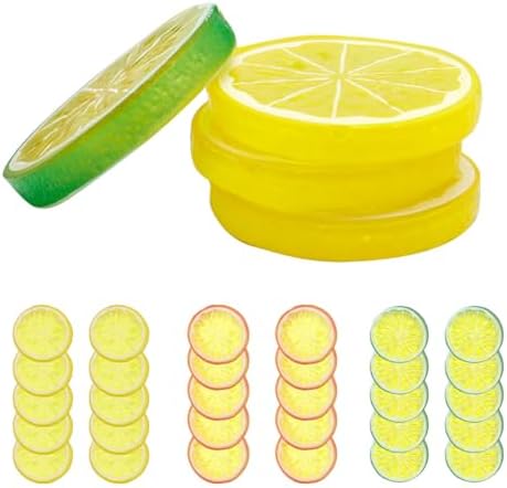 30 PCS Artificial Green Lemon Slices for Home Decor