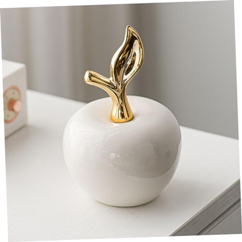 Ceramic Apple Ornament - Collectible Fruit Statue for Home Decor