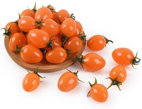 Luckforest Artificial Cherry Tomatoes 25 Pcs Yellow Decor