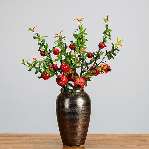 Belupai 2pcs Artificial Pomegranate Branch with Rosehip Berries