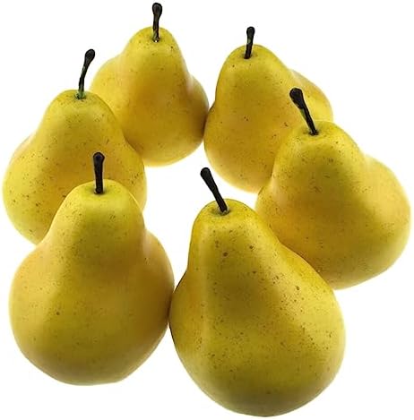 NOLITOY 6PCS Artificial Yellow Pear Decor