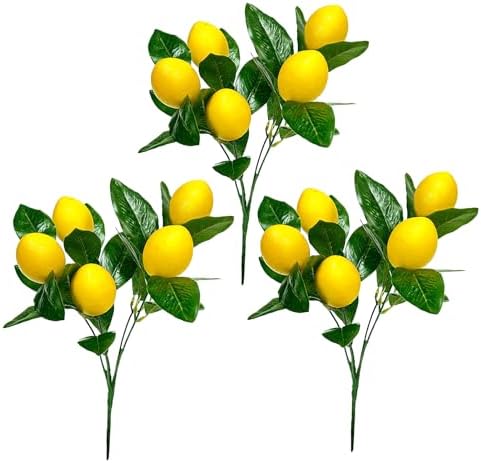 3pcs Artificial Lemon Branches for Home Decor