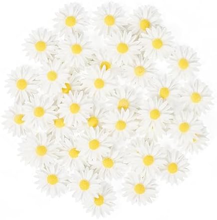Resin White Daisy Artificial Flowers 40 Pcs