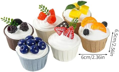 Wnvivi 6 Pack Artificial Cupcakes for Display Decoration