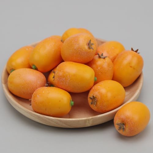 20Pcs Artificial Loquat Fruit Decor DIY Home Kitchen Photography