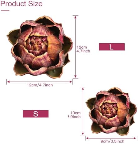 Artificial Artichoke Decor Purple Large Set of 6