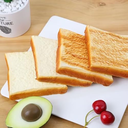 4Pcs Artificial Toast Slice Realistic Bread Decoration