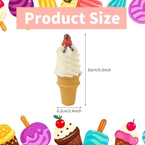 Realistic Fake Ice Cream Cone with Strawberry 2PCS