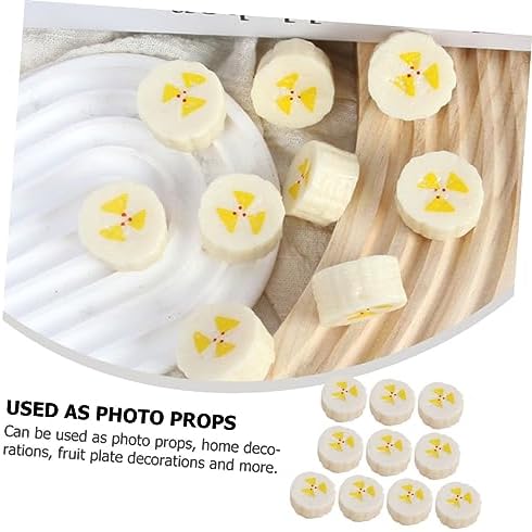 PRETYZOOM 10pcs Realistic Artificial Banana Slices Decor