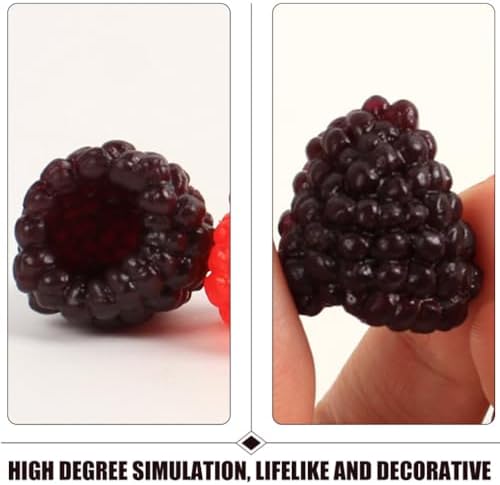 Alasum 18PCS Artificial Black Raspberry Models