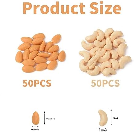 Fake Almond Cashew Nut Ornament for Decor and Photography