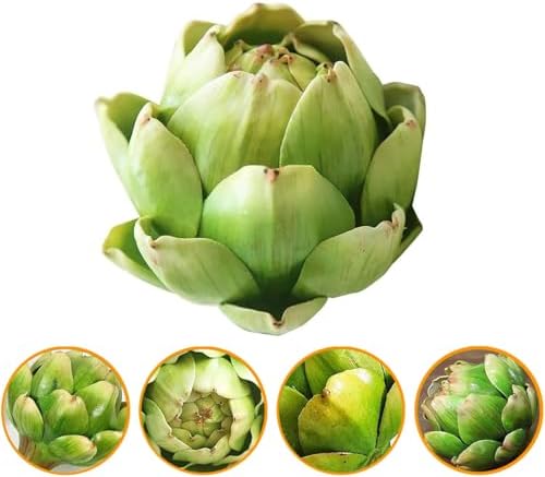 Large Artificial Artichoke for Home Kitchen Decoration 3Pcs Yellow