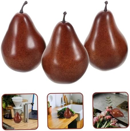 Garneck 3pcs Adorable Fake Pear Desktop Decorations
