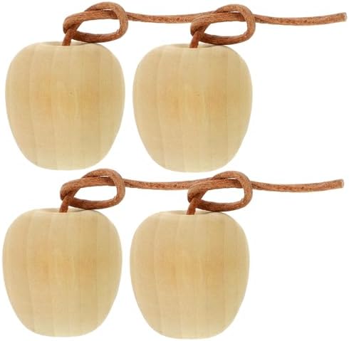 4pcs DIY Unpainted Wood Fruit Ornaments for Creative Crafts