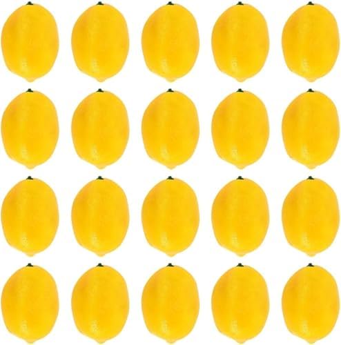 20Pcs Yellow Lemon Mini Fake Lemon Decorative Fruit
