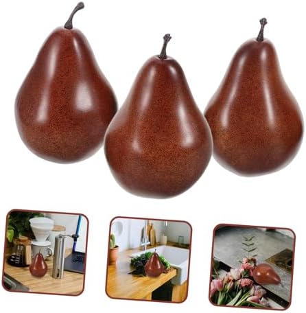 Cabilock 3pcs Artificial Faux Pear for Home Decor
