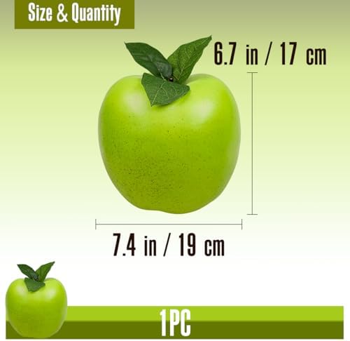 Folmywy Artificial Green Apple 74 Inch Lifelike Decoration