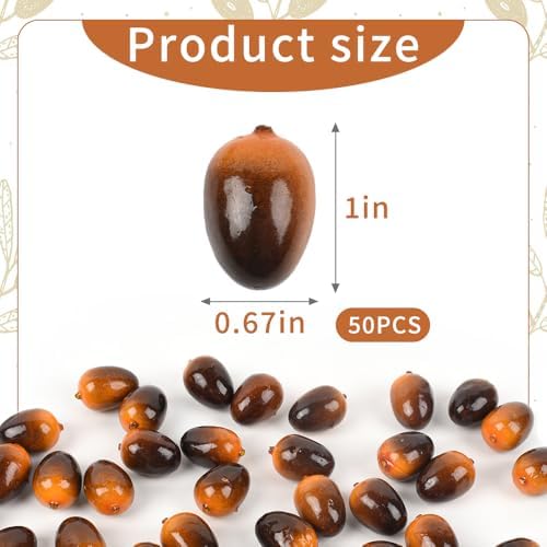 Luckforest Artificial Olives 50 Pcs Brown Realistic Simulation