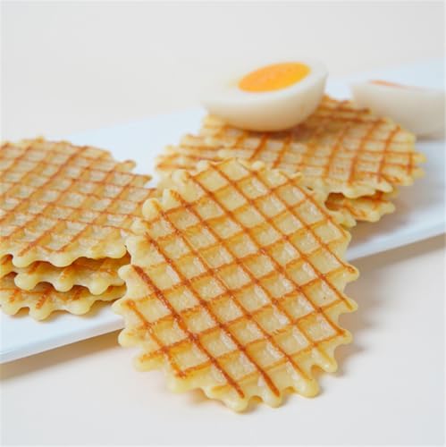 6PCS Artificial Waffle Cookies Models for Display and Decoration
