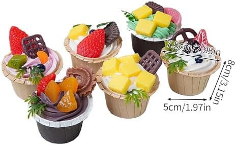 Keebgyy 6PCS Fake Cupcake Model for Display Kitchen Decoration