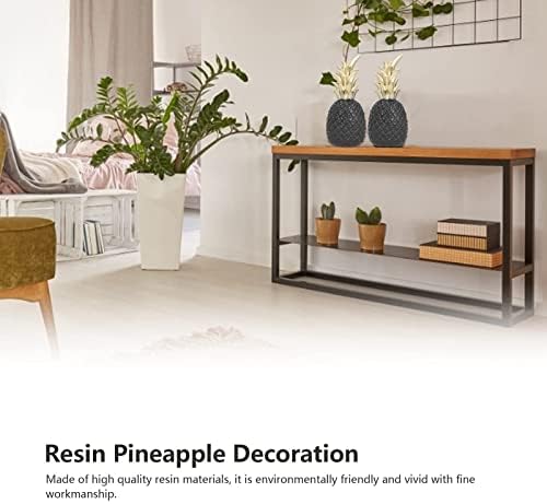 Resin Artificial Pineapple Decoration Black Gold Medium
