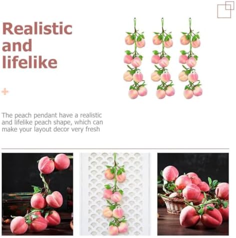 VOSAREA Artificial Peach Pendant 3pc Set