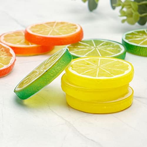 30 pcs Artificial Yellow Lemon Slices for Home Decor