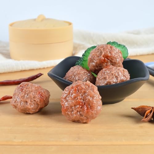 6pcs Artificial Lifelike Meatballs Photography Prop for Kitchen Display