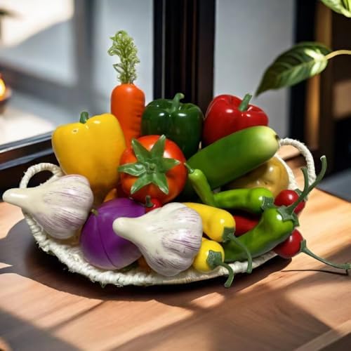 22pcs Realistic Artificial Vegetables for Home Kitchen Decor