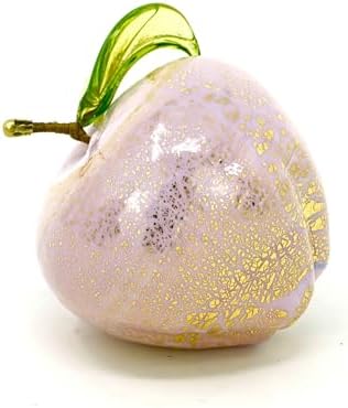 Murano Glass Apple Figurine Decor Pink Opaque 3 Inch