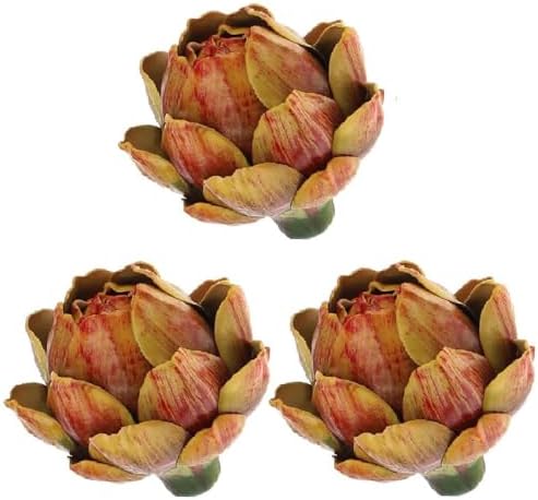Large Artificial Artichoke for Home Kitchen Decoration 3Pcs Yellow