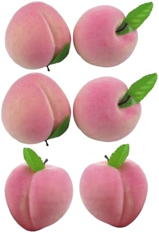 6pcs Realistic Artificial Peaches 32 Inch Decor Fruits