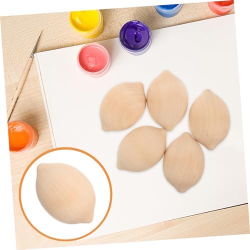 Uonlytech 5pcs Wooden Lemon Painting Craft Kit for Kids