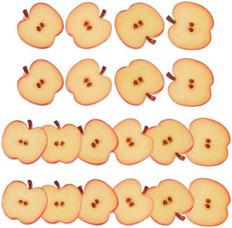 18PCS Artificial Apple Slices Realistic Lifelike Plastic Decoration