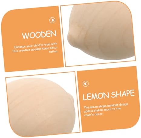 HOMSFOU 5pcs Wooden Lemon Shapes for Art and Craft Projects