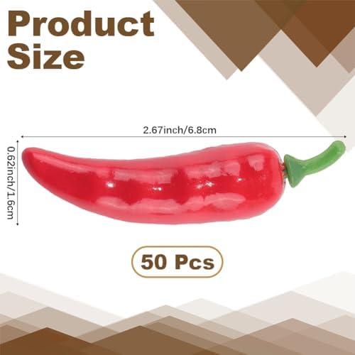 CRASPIRE 50Pcs Mini Artificial Red Chili Peppers