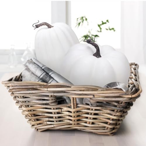 76 Inch White Artificial Pumpkin for Fall Decor