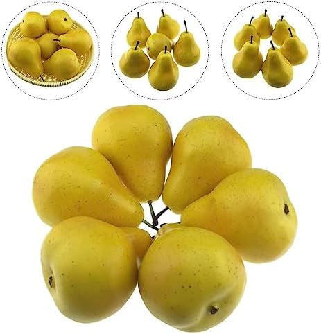 NOLITOY 6PCS Artificial Yellow Pear Decor