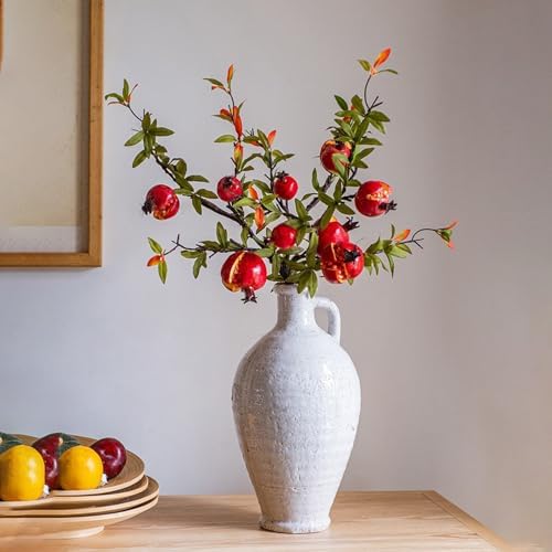Belupai 2pcs Artificial Pomegranate Branch with Rosehip Berries