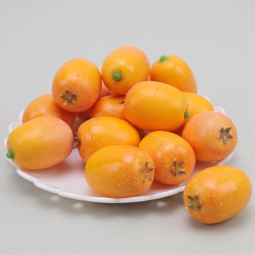 20Pcs Artificial Loquat Fruit Decor DIY Home Kitchen Photography