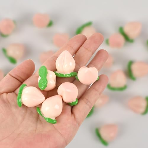 HUIANER Artificial Mini Peaches 50pcs Decorative Fake Peach Figures