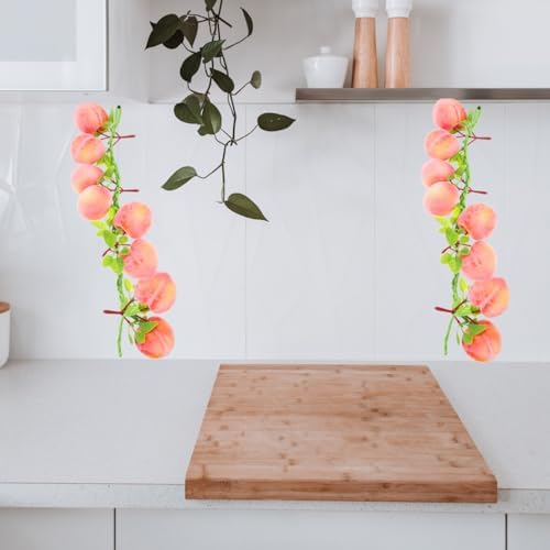 Kichvoe 3pcs Artificial Peach Clusters Hanging Ornament