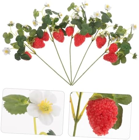 GLEAVI 5pcs Artificial Strawberry Plant Decor
