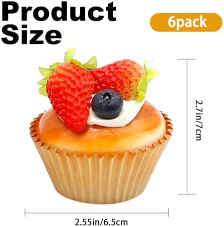 Realistic Artificial Cupcake Models 6Pcs Set