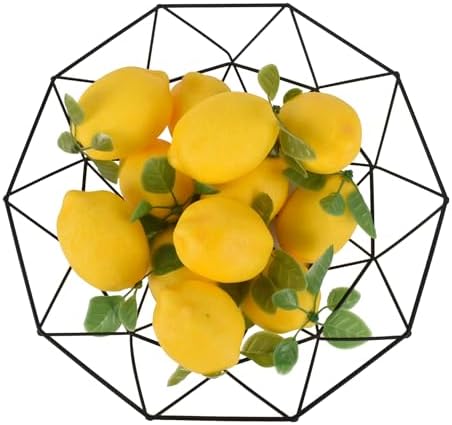 Artificial Lemons with Leaves 12 Pcs Decor