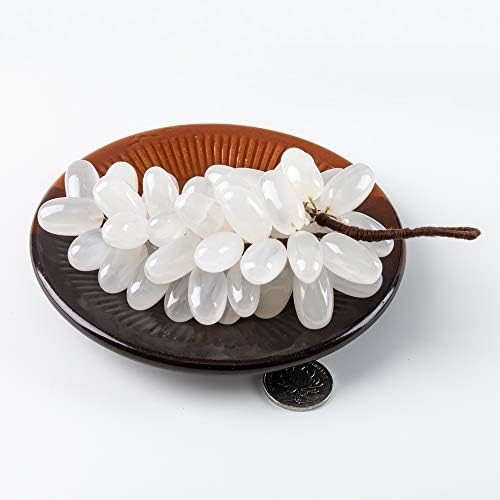 White Onyx Grapes Natural Marble Artificial Fruit Bunch 50 Pcs