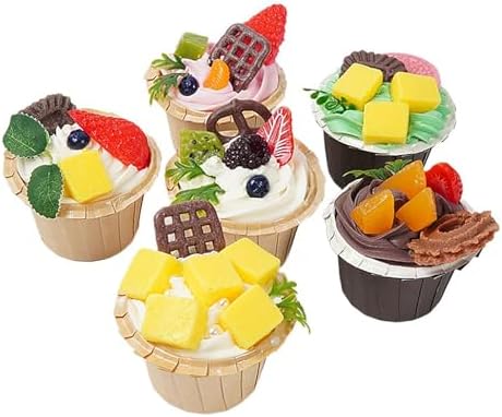 Keebgyy 6PCS Fake Cupcake Model for Display Kitchen Decoration