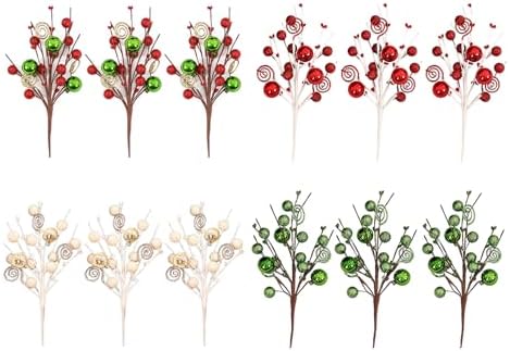 3Pcs Artificial Christmas Berry Stems Branches for Decor