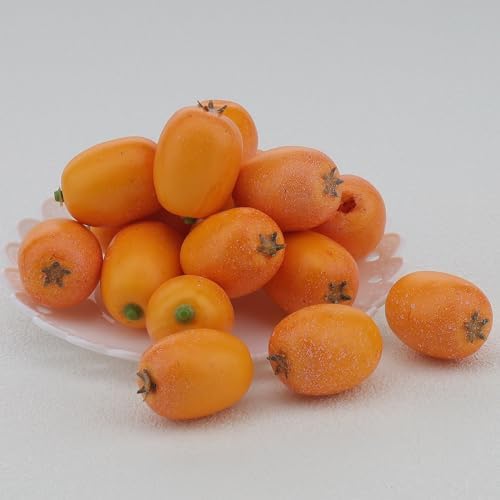 20Pcs Artificial Loquat Fruit Decor DIY Home Kitchen Photography