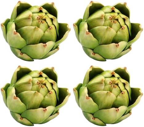 4 Pcs Artificial Artichokes Green Faux Vegetables